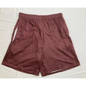 Athletic Shorts Men's 2XL Burgundy Pullover Pockets